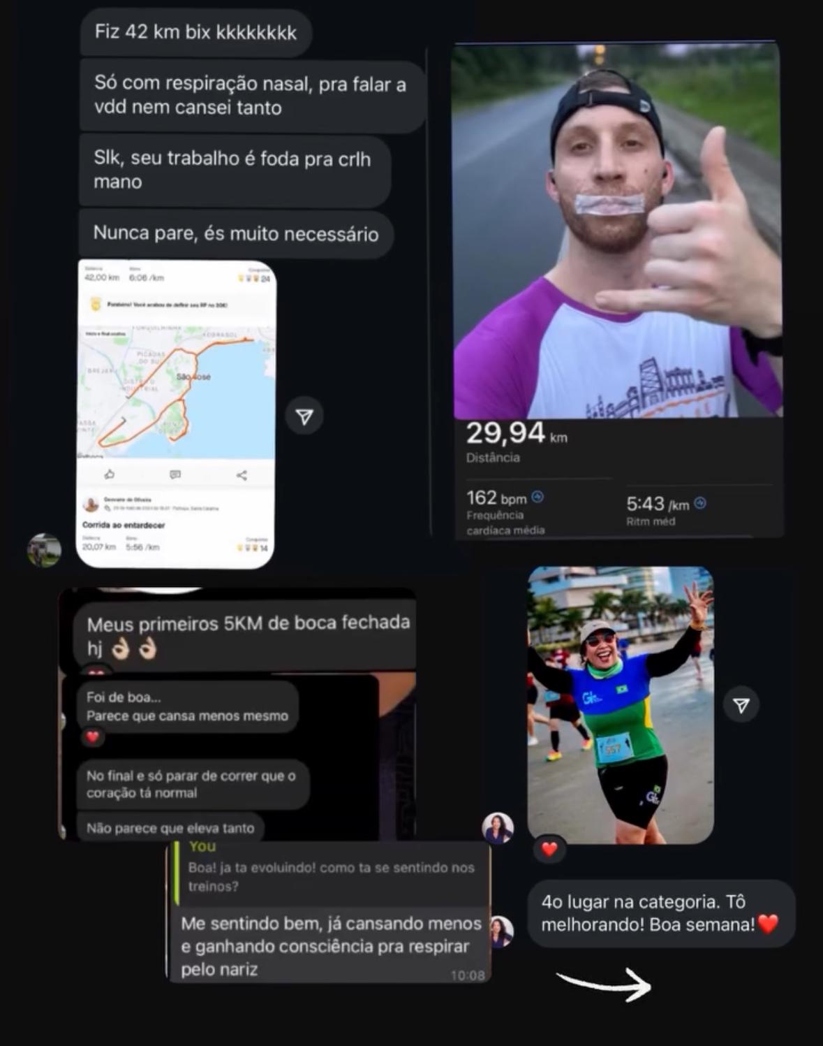 Depoimento de corredor sobre treino com foco respiratório