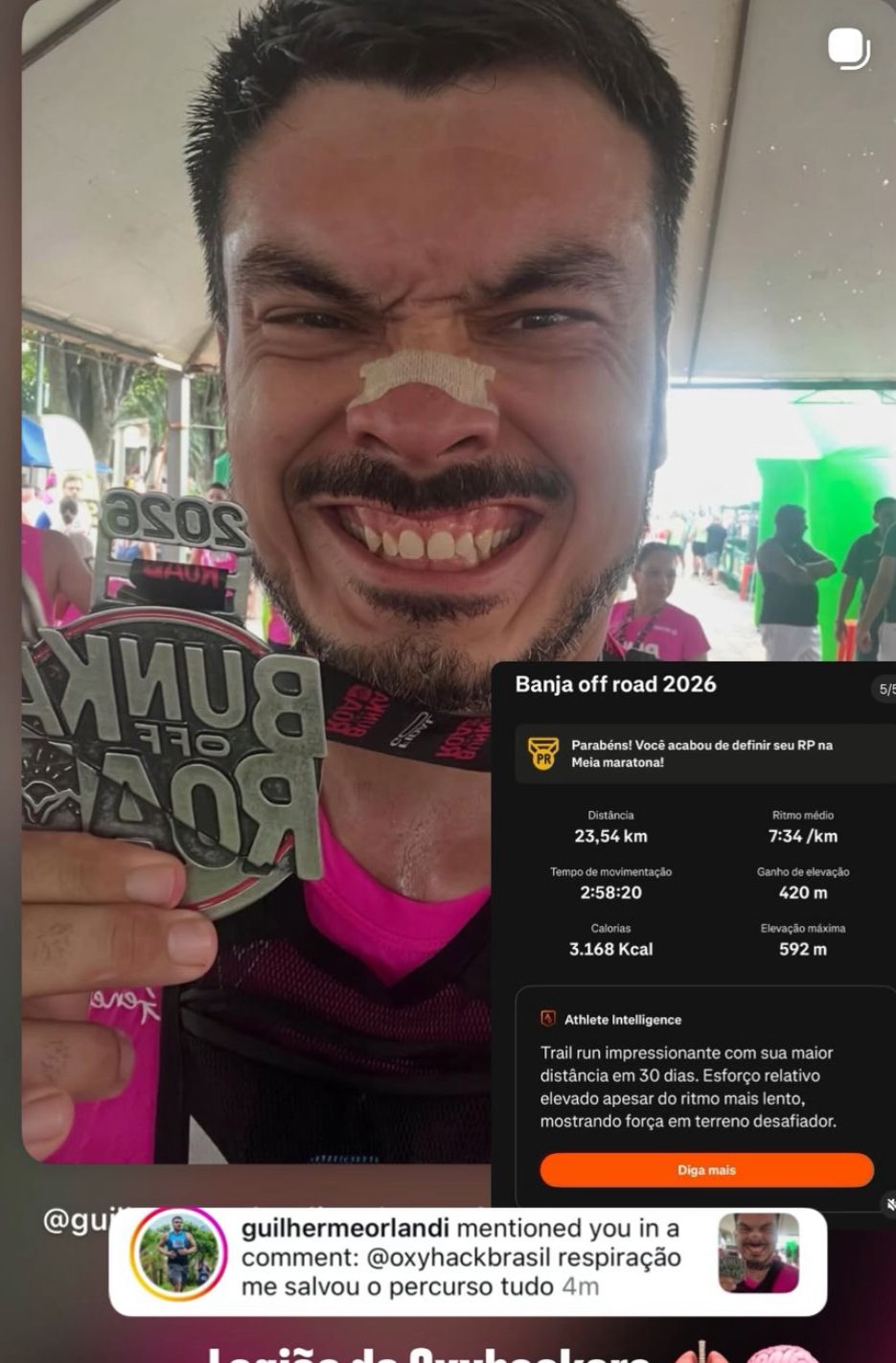 Depoimento sobre meia maratona com respiração nasal