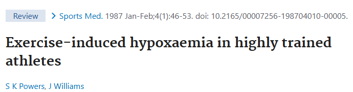 Referência científica: Exercise-induced hypoxaemia in highly trained athletes — Powers & Williams, Sports Medicine, 1987.